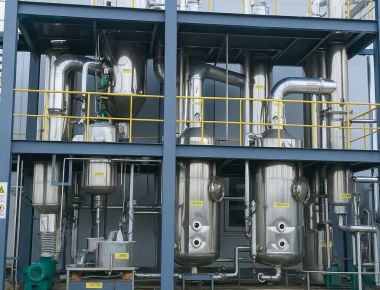 Air limbah Mvr penguapan sistem multi efek jatuh tipis film otomatis 1600lph