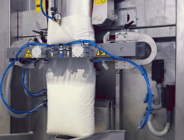 Intelligent Salt Packaging Line: VFFS Vertikal berkecepatan tinggi dan Open-Mouth Bag Dual-Machine Collaborative Packaging System